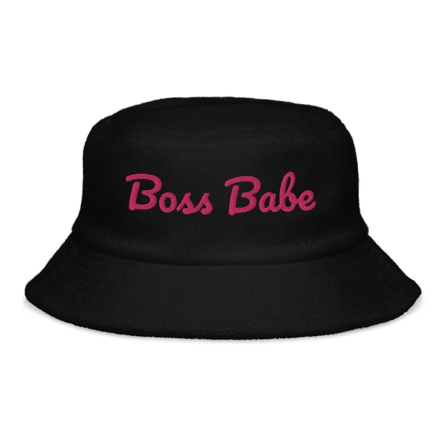 Boss Babe Unstructured terry cloth bucket hat